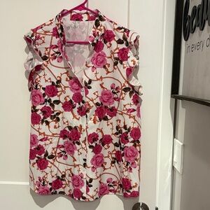 Floral Sleeveless Women's Top